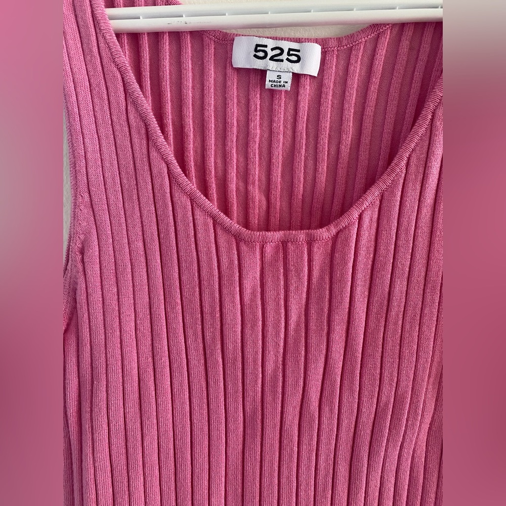 525 Pink Stretchy Ribbed Tank Top - Picture 6 of 6